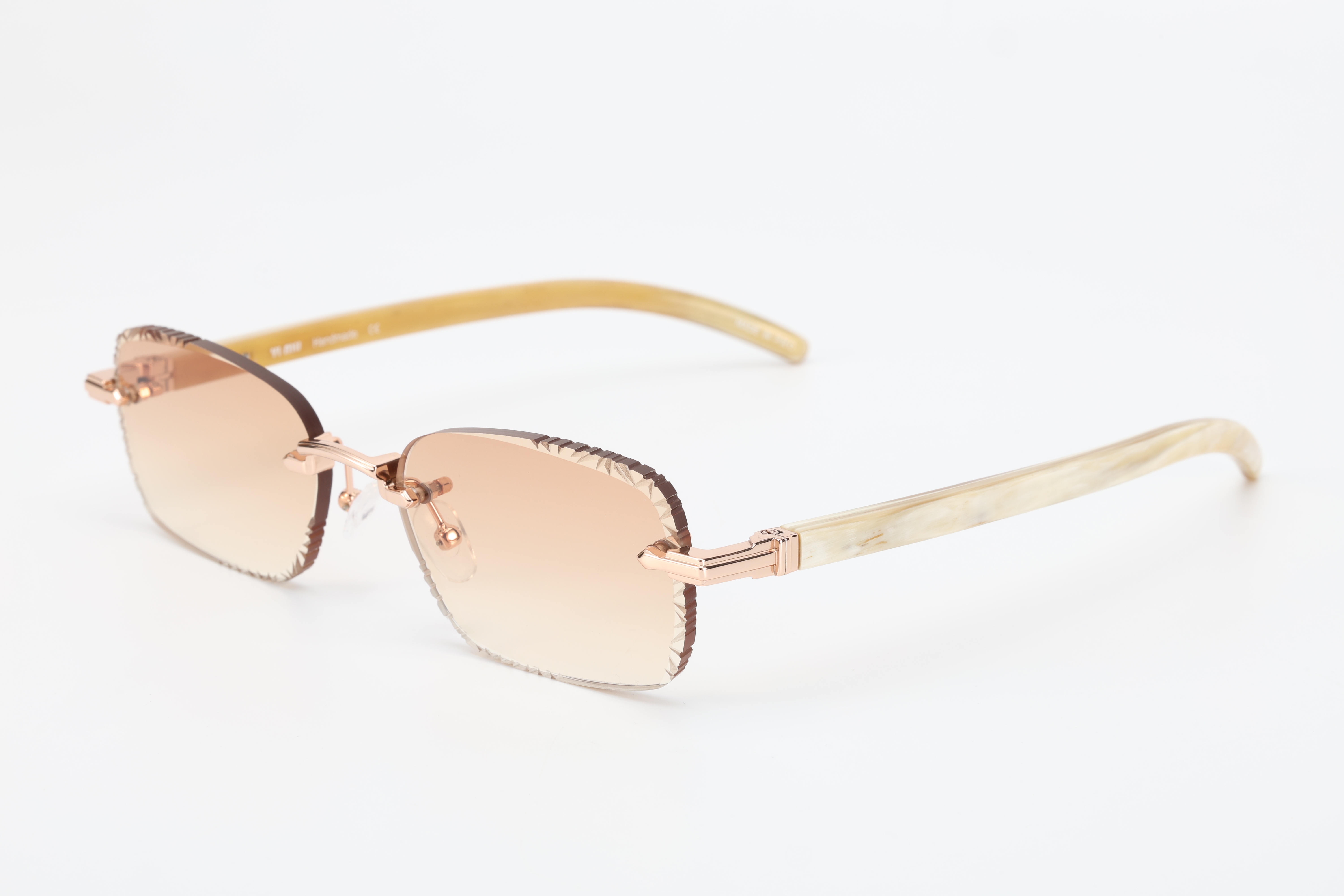 Rimless Titanium+Horn Sunglasses MF8300